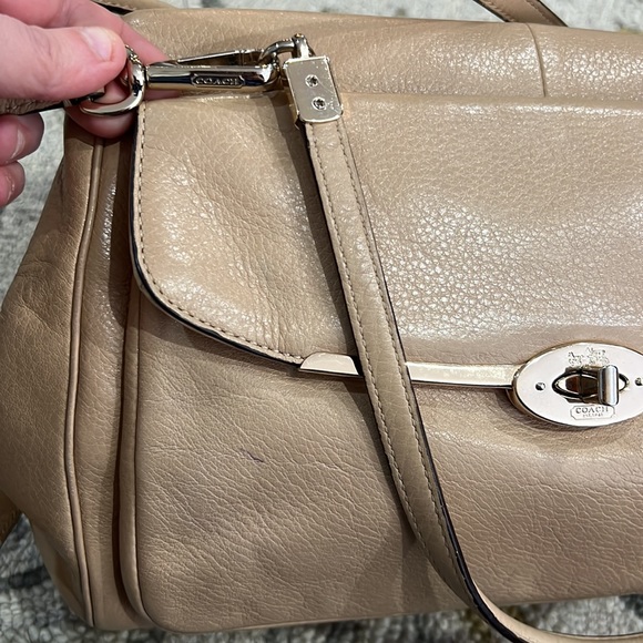 💕 coach beige leather large satchel shoulder bag 💕 - Picture 5 of 16